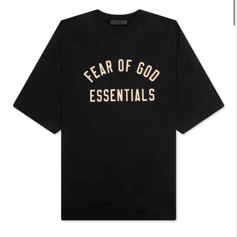 FEAR OF GOD ESSENTIALS JERSEY CREWNECK TEE - BLACK